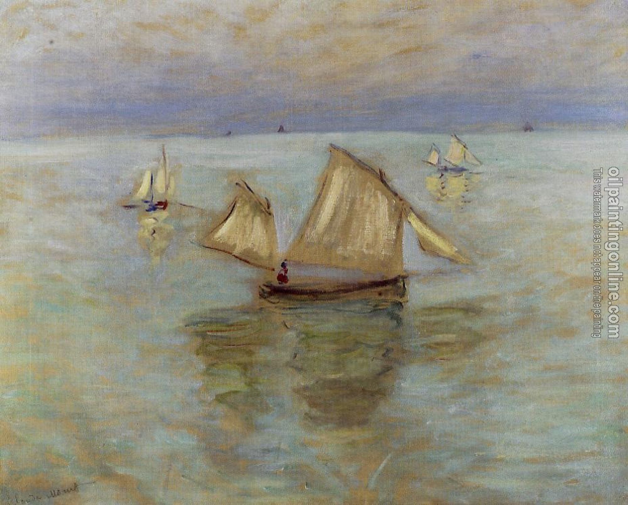 Monet, Claude Oscar - Fishing Boats at Pourville